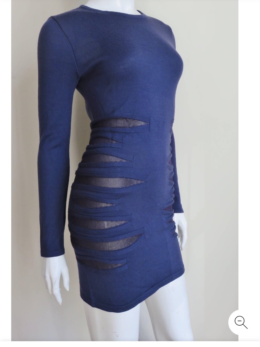Versace Navy Bodycon Dress with Mesh Cut outs